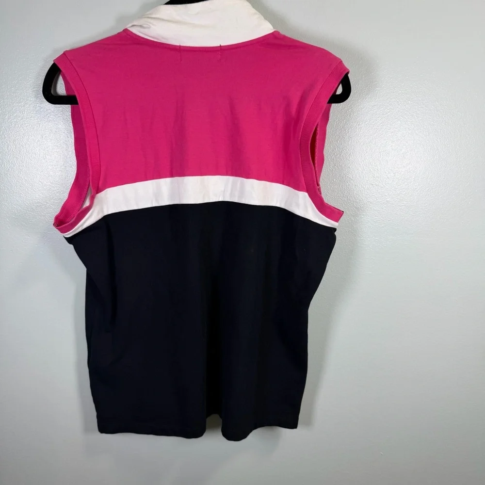 Ralph Lauren Active Colorblock Sleeveless Top Pink, White, and Black Sz XL - Picture 6 of 7